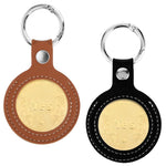 PALAY® 2Pcs Coin Holder Keyring 40mm Dia PU Token Coin Holder Keyring Creative Token Currency Collectiable Luck Coin Holder Keyring Couple Gift Keyring Key Organizer