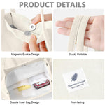 PALAY Tote Handbags for Women featuring Large Capacity Canvas Corduroy Design | White Shoulder Bag for Daily Use
