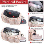 PALAY Women Duffle Bag for Gym and Travel with Shoe Compartment 48x24x27cm Corduroy Pink