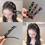 PALAY Sparkling Braided Hair Clips for Girls with Crystal Stones and Metal Spring | 4Pcs Multi Color Styling Accessories