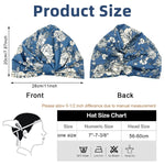 PALAY Chemo Caps for Women with Satin Liner and Cotton Floral Print | Soft Blue Headwrap