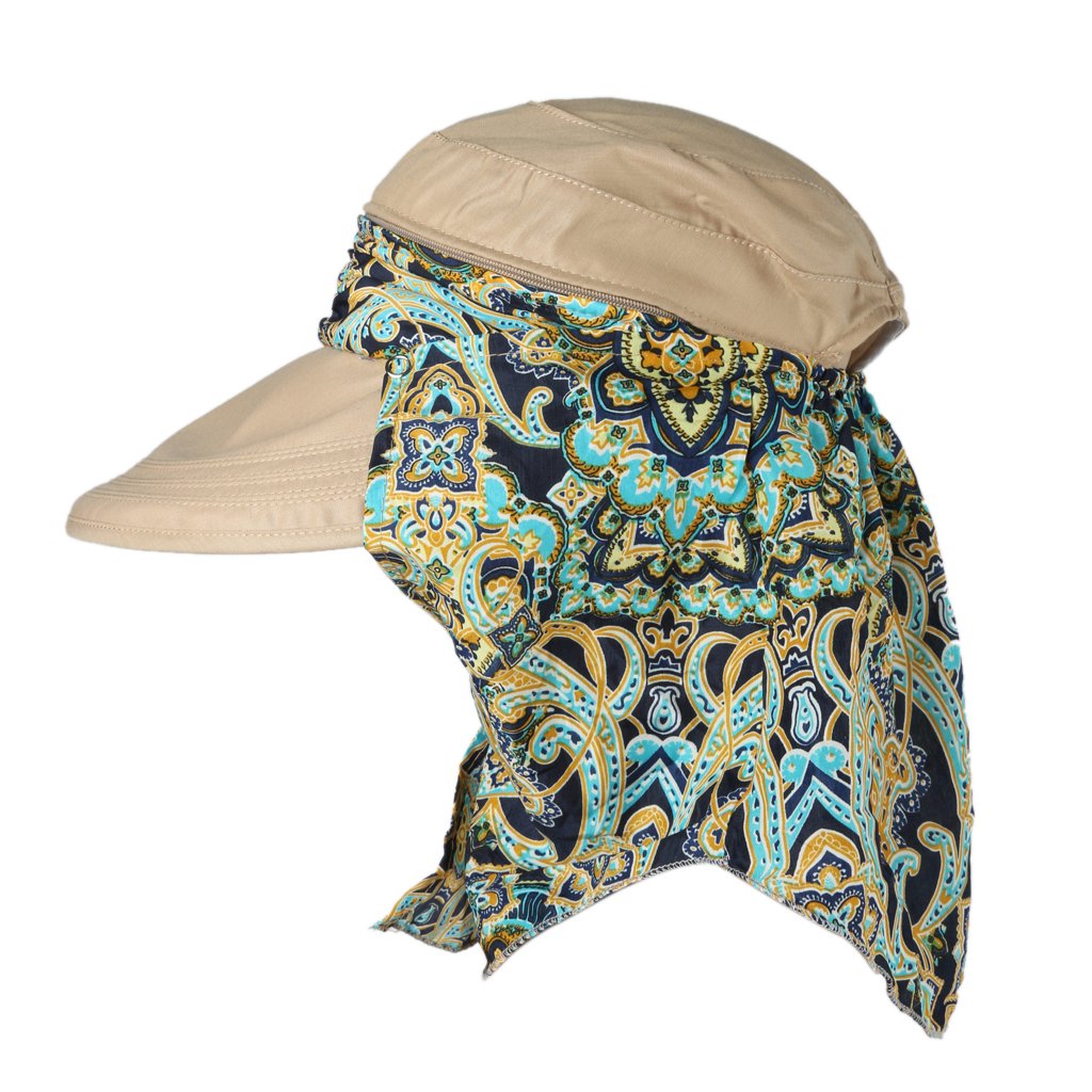 PALAY Hats for Women with 14cm Wide Brim and Detachable Top for UPF 50+ Sun Protection | Foldable Canvas Visor for Beach and Outdoor Use