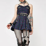 PALAY Punk Waist Chain Belt for Women featuring Metal Rings and Heart Pendant | 110cm Black Faux Leather