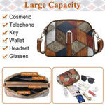 PALAY® Women Mini Colorblock Crossbody Bag, Retro Rhombus Pattern Purse, Fashion Shoulder Bag, Multicolor