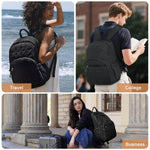 PALAY Backpack Bag for Travel and College with 15.6 Inch Laptop Compartment | Quilted Black Design for Men and Women