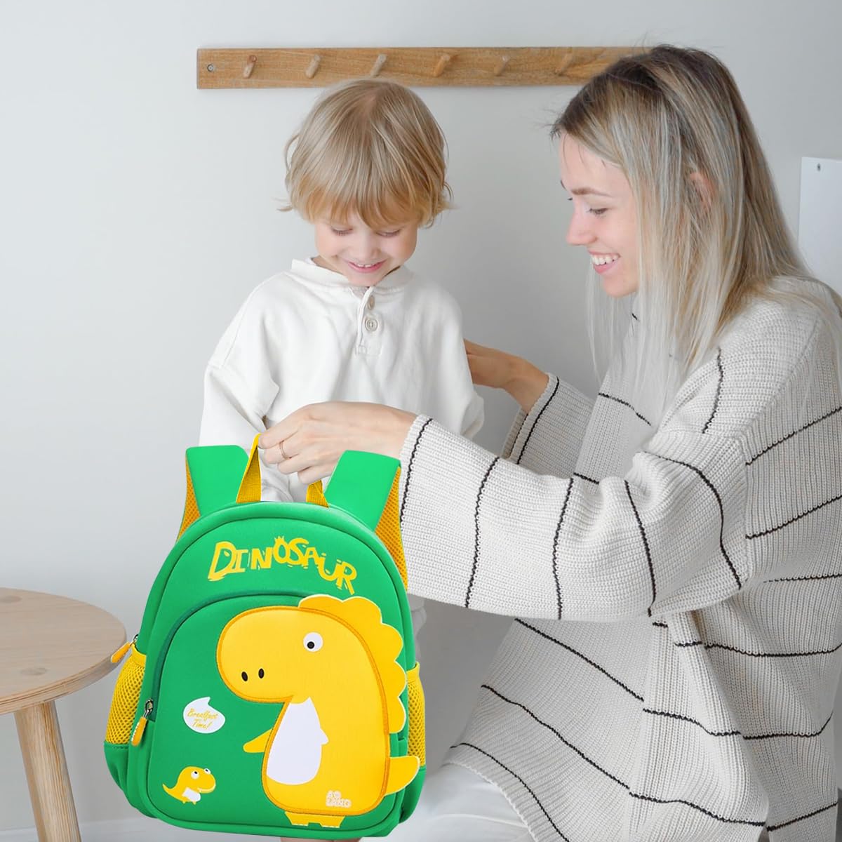 PALAY Kids School Backpack for Preschool with 33x26x12cm Storage | Neoprene Dinosaur Design