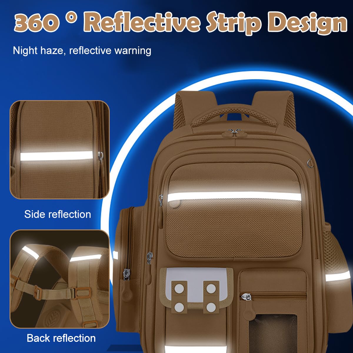 PALAY® Capybara Backpack with 6 Badges & Capybara Post Cards, Cute Bag Charm, Kawaii Multi Compartment School Backpack for Girls