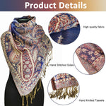 PALAY Scarf for Women with Tassels and Jacquard Print 200x70 cm Satin Wrap | Elegant Shawl