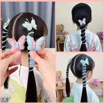 PALAY Telephone Wire Hair Band for Kids with Elastic Spiral Design featuring Butterfly Charms 2 PCS
