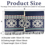 PALAY Womens Shawl for Winter and Indoor Outdoor Use with Front Loop 51 x 59 in | Soft Dacron Checked Wrap Black