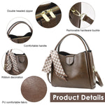 PALAY Fashion Women Handbag for Everyday Use featuring Classic Vintage Brown PU Tote | Versatile Crossbody Bag for Gift Occasions