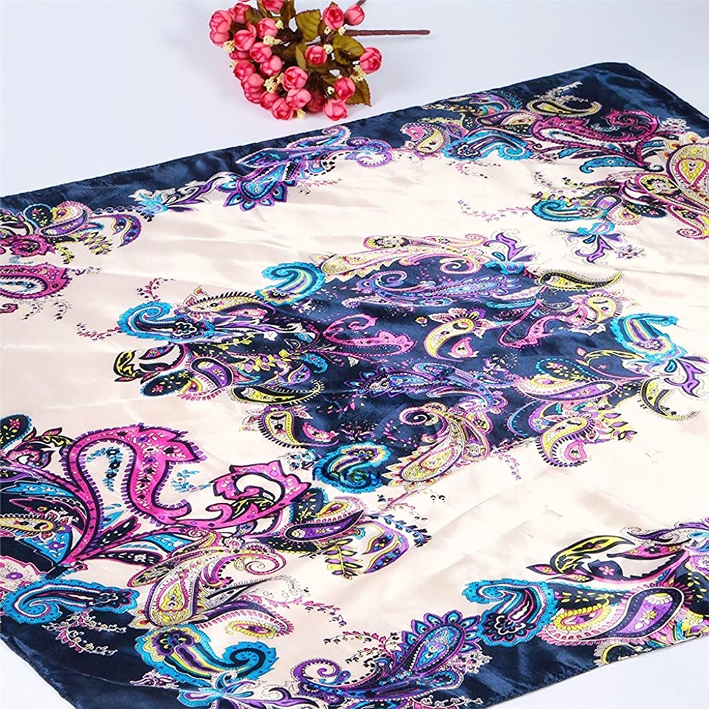 PALAY Women’s Satin Square Scarfs Set for Hair and Neck | 27x27 & 35x35 in Silk Feel