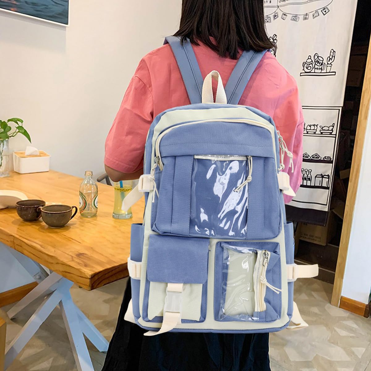 PALAY Cute Backpack for Girls with 30×13×43 cm Capacity and Multi Pocket Canvas Set | Waterproof School Bag