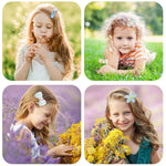 PALAY Cinnamoroll Hair Clips for Girls featuring 8pcs Plush Flower Blue Barrettes | Kawaii Accessory