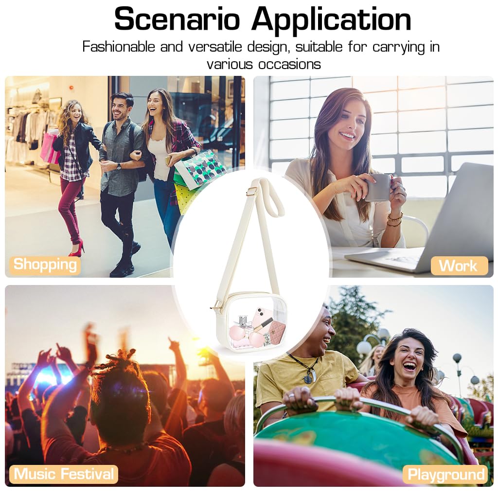 PALAY Sling Bag for Women with Adjustable Shoulder Strap and 7.8×2.76 in Clear PVC Design | Waterproof Crossbody Purse