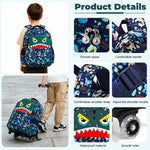 PALAY Dinosaur Trolley School Bag with Wheels