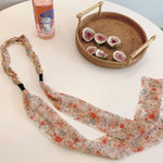 PALAY Ribbon Hair Band for Women with Braided Design and Pearl Floral Prints | 2Pcs Set