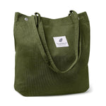 PALAY Tote Bag for Women with Reinforced Handle and L39xW12xH35cm Capacity | Dark Green Corduroy