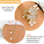 PALAY Hair Clips for Women with Butterfly Tassel Design and Golden Alloy Clutcher | Rhinestone Decorative Barrette for Thick Hair