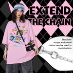 PALAY Shoulder Bag for Girls featuring Chain Charm and Zipper Closure 23x7x13cm | Y2K Canvas Hobo