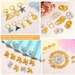 PALAY Hair Jewelry for Braids featuring 292pcs Metal Rings and Charms in Gold and Silver Styles