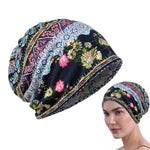 PALAY Beanie Cap for Women featuring Two Openings and 27×28cm Soft Polyester Spandex Fabric | Stylish Boho Floral Chemo Hat