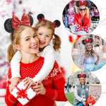 PALAY Mickey Mouse Hair Band for Girls with Shiny Bow & Ears Clips | Party Accessory