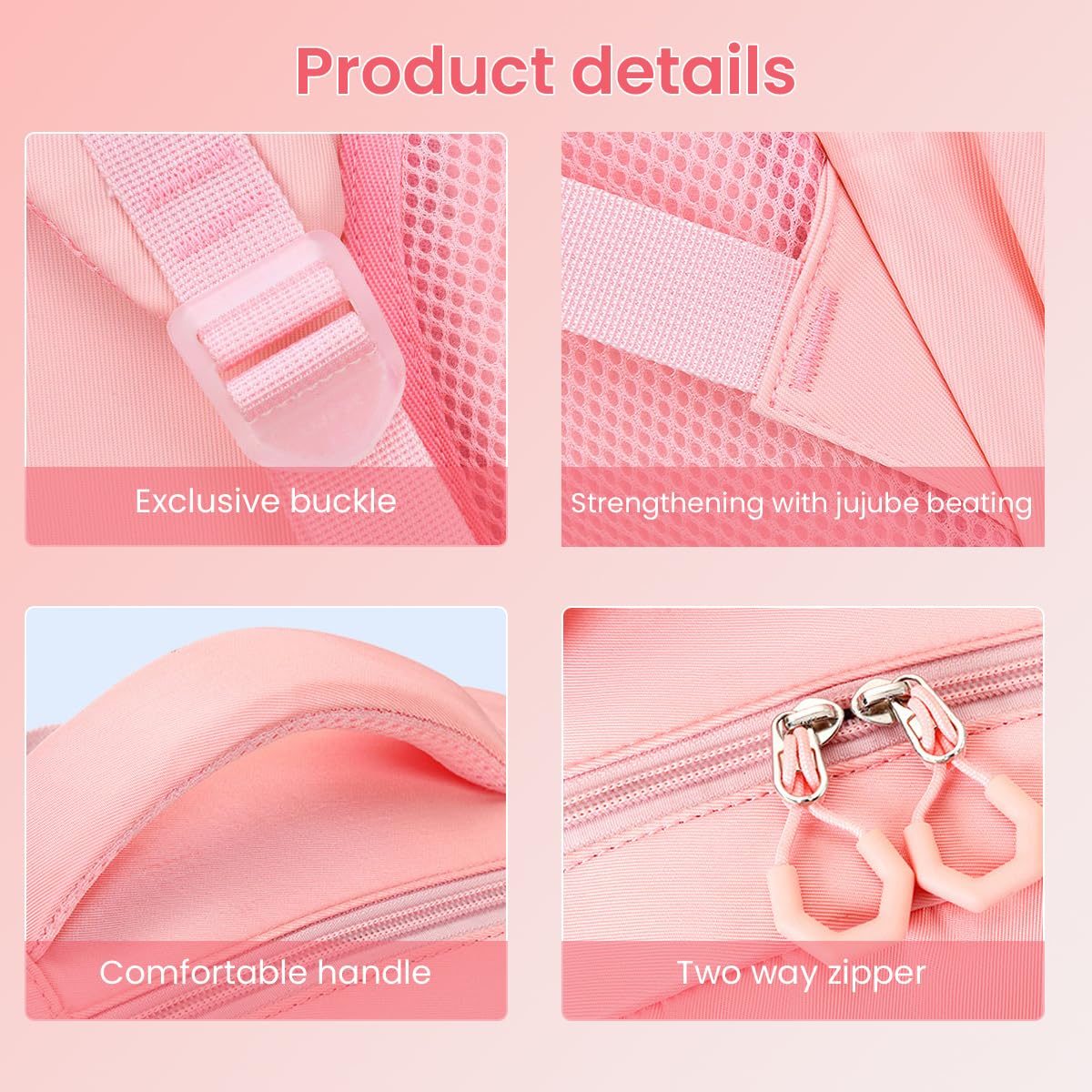 PALAY® School Backpack For Girls, Stellalou Cartoon School Backpack Lightweight Girls Backpack For School, Travel, Camping, Burden-Relief School Backpack For Kids 6-10 Years Old, Pink