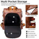 PALAY Fashion Backpacks for Women with Back Zipper Safety Access 34x32x14cm PU Design