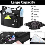 PALAY Womens Crossbody Bag featuring Multipocket Design and Adjustable Strap Black 25x21x10cm