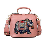 PALAY Crossbody Bag for Women 18×10×16 cm with Adjustable Strap and Embroidered Applique Design