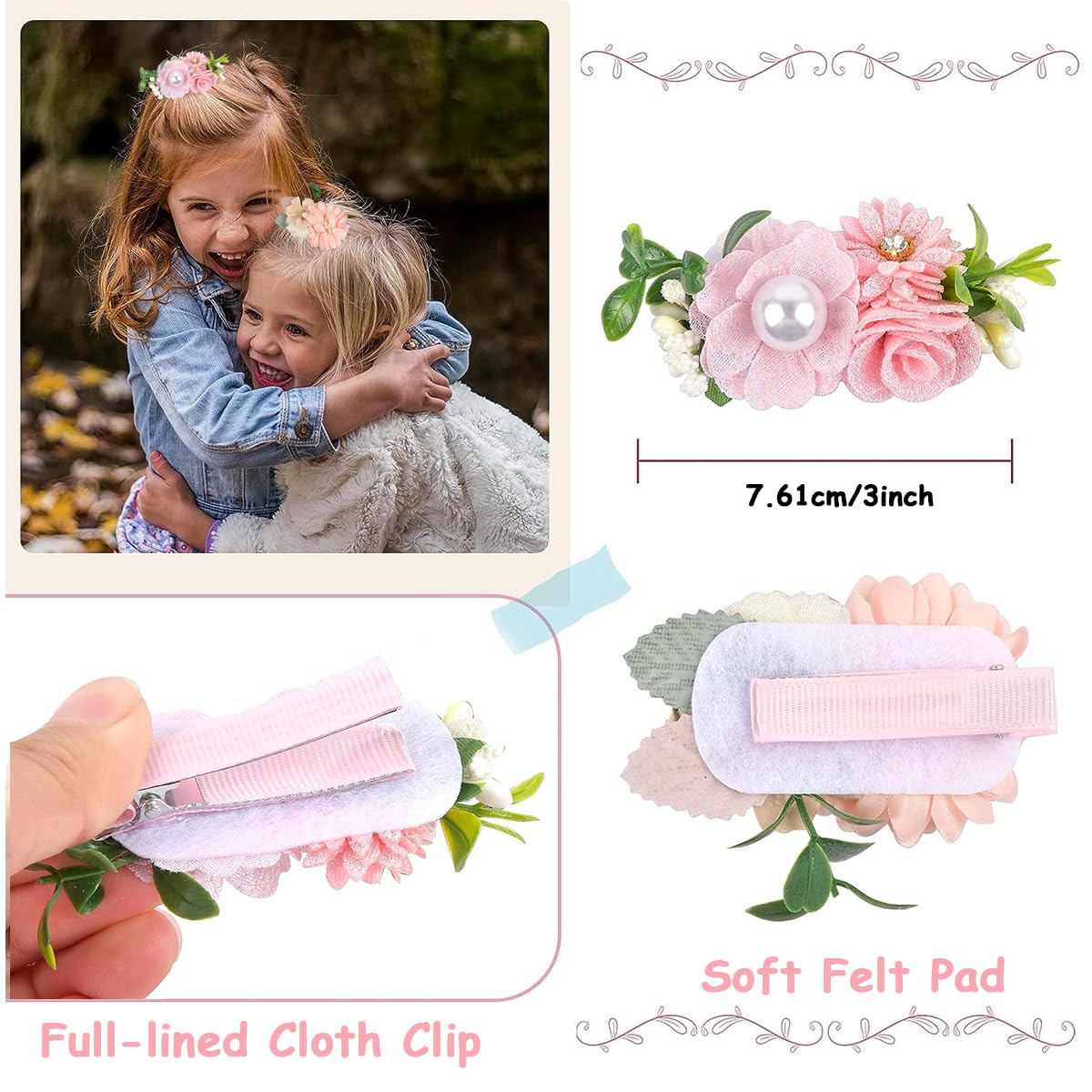 PALAY Hair Bows for Girls 6 Pcs 5 in with Alligator Clips and Grosgrain Ribbon | Multicolour