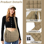 PALAY Soft Tote Bag for Work and Travel featuring Quilted Puffy Design in Brown | Versatile Shoulder and Crossbody Carryall
