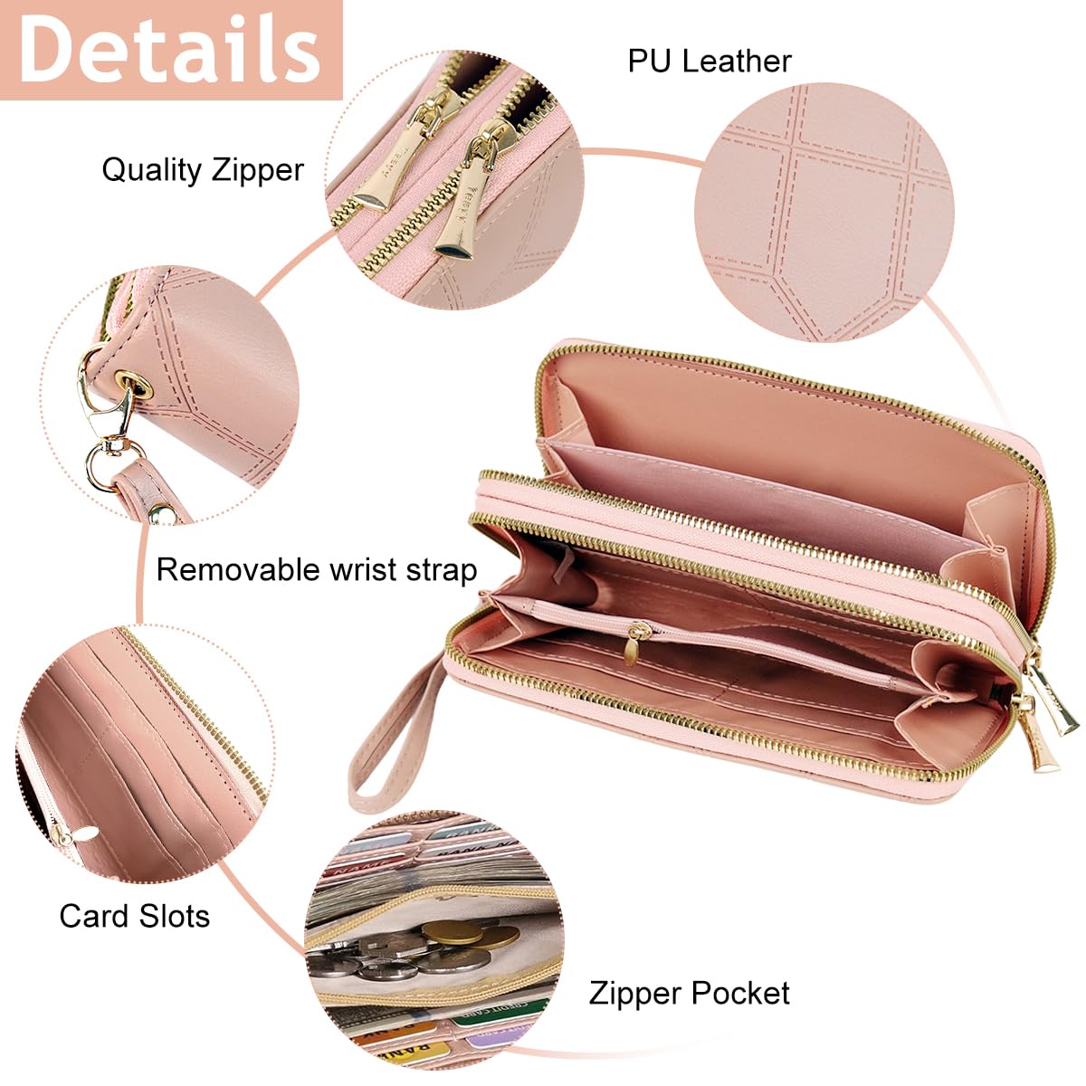 PALAY Hand Purse for Women with Dual Layer Design and 19.5×10 cm Size | PU Leather RFID Wallet