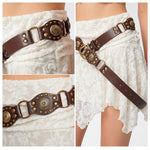 PALAY Waist Belt for Women featuring Vintage Concho Buckle and PU Leather Style | Western Cowgirl Accessory for Dresses and Jeans
