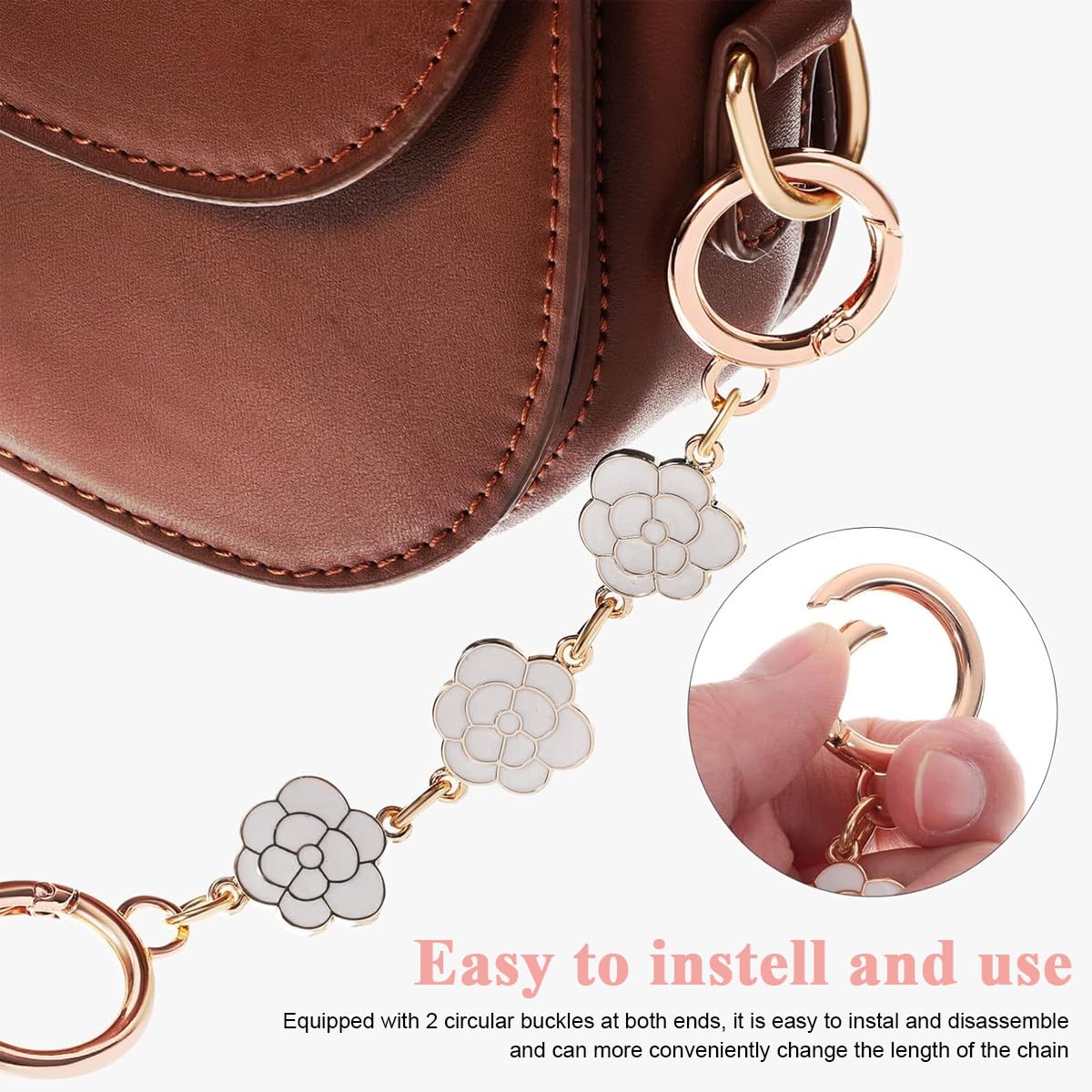 PALAY Bag Extender Chain for Purses and Handbags 4pcs 5.7–6.7in with Dual Clasps | Golden Metal Strap Extenders