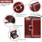 PALAY Mini Wallet for Women with Bifold Design and RFID Protection featuring PU Leather in Vintage Burgundy Red | Compact Purse for Cards and Coins