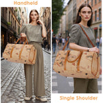 PALAY Tote Bag for Travel with 48x24x30cm Capacity featuring Removable Strap and Waterproof PU | World Map Retro Print