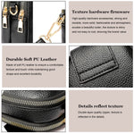 PALAY Small Crossbody Phone Bag for Women with Multi Layer Zipper Compartments 5.1×3.2×7.8 in PU Leather | Classic Solid Color Purse for Daily Use