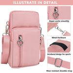 PALAY Crossbody Phone Bag for Women with 3 Layer Design and Earphone Hole | Pink 7.2 in