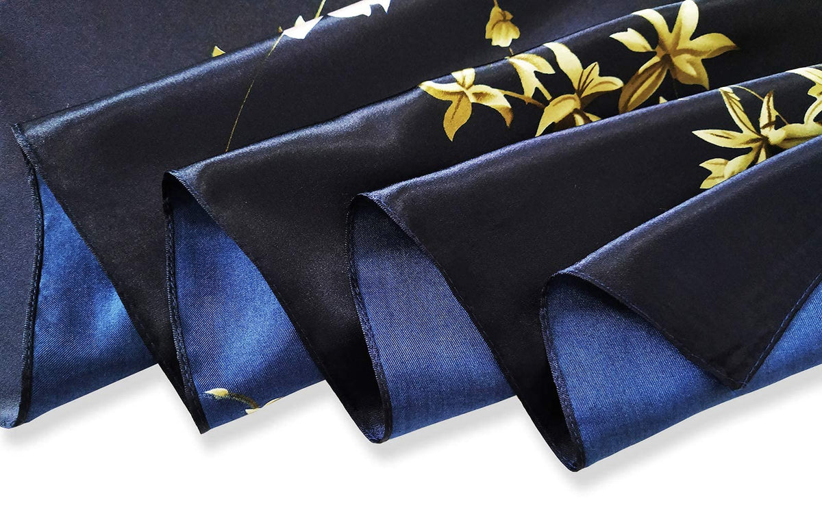 PALAY Women’s Satin Square Scarfs Set for Hair and Neck | 27x27 & 35x35 in Silk Feel