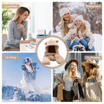 PALAY® Kawaii Winter Scarf Hat for Girls 3 In 1 Cute Bear Ear Warm Scoodie Scarf Hat Extended Long Scarf & Intergrated Gloves Fashion Winter Scarf Hat Gift for Girls