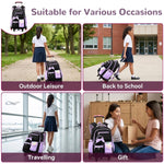 PALAY Purple School Trolley Backpack for Girls with Wheels
