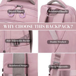 PALAY School Bag for Girls with 3 Zipper Compartments and Waterproof Nylon | Purple Backpack