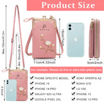 PALAY® Women's Small Cross-Body Phone Bag Stylish PU Leather Mobile Cell Phone Holder Pocket Purse Wallet Sling Bag Mini Shoulder Bags (Pink)