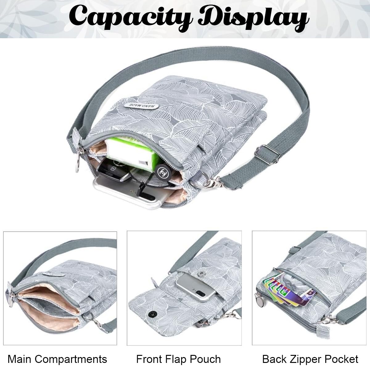 PALAY Women Purse for Casual Outings with 13.5x19.5cm Dual Pouch Design in Canvas Cloth