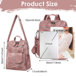 PALAY PU Leather Backpack for Travel with 12x11 in Large Capacity and Back Zipper Pocket | Vibrant Pink Style for Women