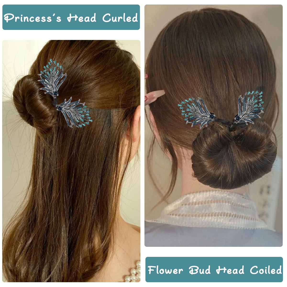 PALAY Hair Bun Maker for Women with Hidden Wire and Red Pearl Flower Clips | Party & Daily Styling