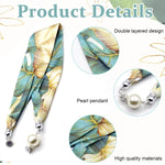 PALAY Neck Scarf for Women with Magnetic Buckle Featuring Golden Charms | 2 PCS Satin Silk-Feel Accessory