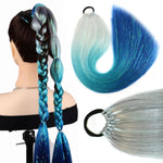 PALAY Ponytail Extension for Daily and Party Hairstyles with Hair Tie 26in Synthetic Fiber | Rainbow Ombre Style for Women and Girls